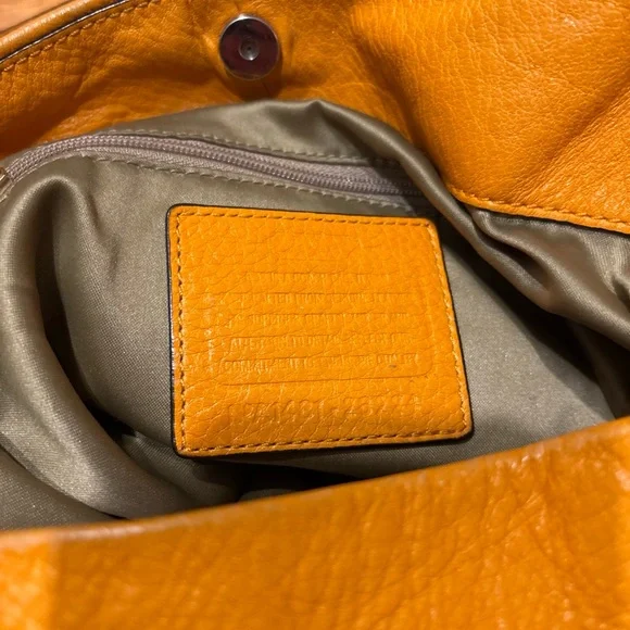 Coach Orange Hobo Shoulder Bag with Chain Strap - Picture 7 of 14